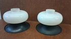 Restored Set Of Antique  Milk Glass Flush Mounted Ceiling  Fixtures — photo 1