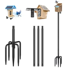 Smart Bird Feeder Pole 63 Inch Bluebird House Pole for Outdoors Weather Stati...