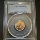 PCGS 1941 Lincoln Wheat Cent 1C MS66RD Philadelphia Mint Bronze Business