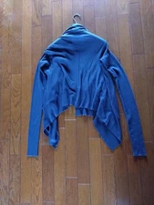 Rick Owens wool Blue Gray Asymmetrical cardigan Size 42 Used