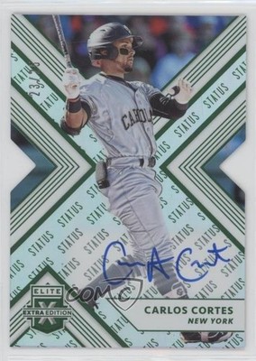 2018 Elite Extra Edition Status Emerald Die-Cut 23/25 Carlos Cortes Auto 1r4r
