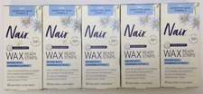Nair Sensitive Hair Remover Wax Strips For Legs And Body 40 Count Box (5PK)