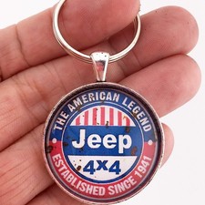 Vintage Since 1941 American Legend 4x4 Sign 1.2 Diameter Jeep Keychain