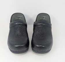 Dansko XP 2.0 Black Floral Tooled Clog Women's Size EU 41 US 10.5-11 Leather