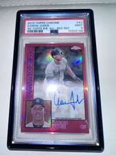 2019 Topps Chrome Aaron Judge 1984 Parallel Red Refractor Auto /5 PSA 9 Pop 1