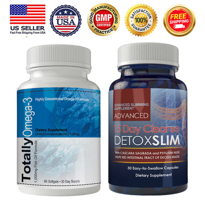 Omega- 3 Fish Oil 1000mg Cardiovascular Health & 15 Day Colon Support Supplement