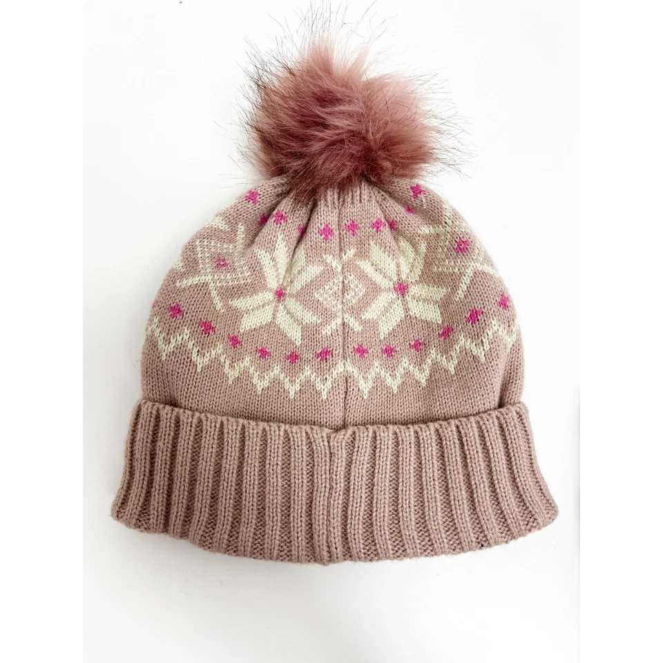 GAP Niños Niñas Polvoriento Rosa Isla Justa Tejido Gorro Sombrero Conjunto Guantes Talla L/XL Foto 4 de 4