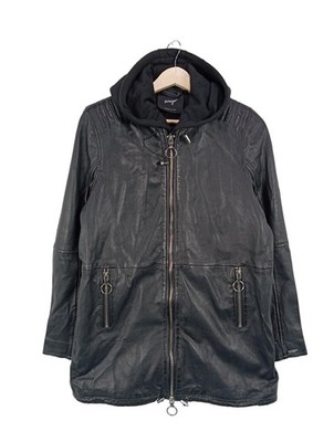 MAZE Lederjacke Damen Jacke Gr. DE 36 schwarz extravaganter Stil