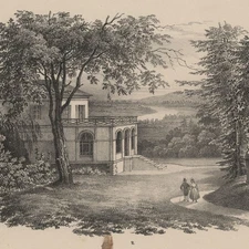 Historic View Palais Villa Landscape Unknown Lithograph Mid 19th Century