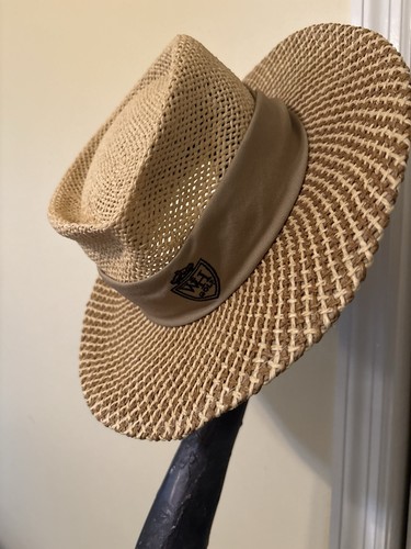 Walter Hagen Wide Brim Golf Straw Hat Breathable Beige One Size Unisex Adults