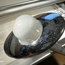 Vintage Jetson Stern Light White Glass Lens w/ 6224-04 Base & Pole Chrome Works