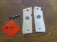Factory Colt Mustang 380 White Polymer Grips With Silver Medallions Screws