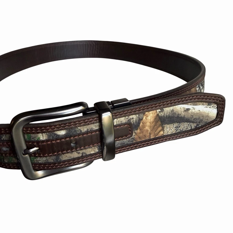 "Cinturón de cuero de lona camuflado Realtree para hombre 46"" hebilla de caza al aire libre" Foto 2 de 4