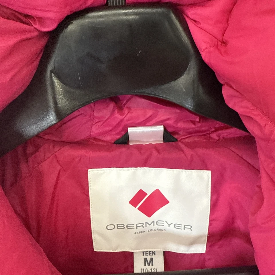 Chaqueta de Nieve Obermeyer Niñas Isla Rosa Impermeable Adjunta Capucha $229.50 Adolescente Med Foto 2 de 4