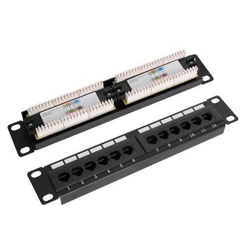 UTP 12Port Kabel Rack CAT6 RJ45 Ethernet Netzwerk Daten Patch Panel Ohne Halter❀ - Afbeelding 3 van 11