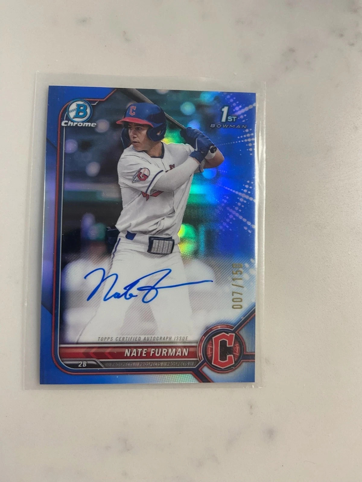 Nate Furman 2022 Bowman Chrome 1st Blue  Ref Autograph#/150