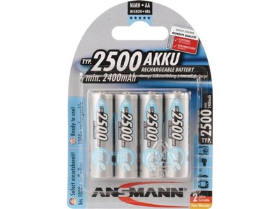 ANSMANN 5035442 Akku-Zelle maxE 1,2 V 2500 mAh R6-AA-Mignon HR6 4