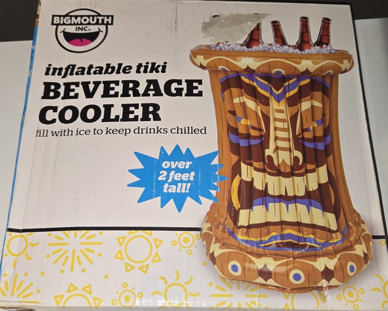 Inflatable Tiki Beverag Drink Beer Cooler 2 Feet Hawaiian Beach Pool Party Decor