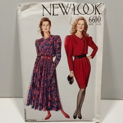Vintage Dress Long Flowing Prairie & Fitted Style Sewing Pattern UNCUT 8-20