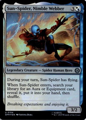 2025 Magic the Gathering Marvel's Spider-Man Sun-Spider Nimble Webber Foil 154