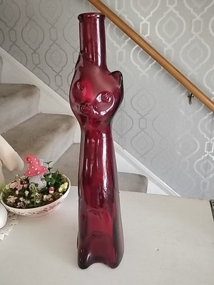 Vintage Happy Cat Red Wine Bottle Mosel-Saar-Ruwer Rheinhessen Riesling
