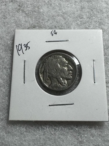1935 5C Buffalo Nickel, Very Good- Feathers & Partial Horn