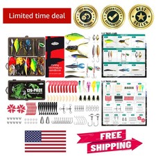 Freshwater Fishing Lure Kit - 126-Piece Tackle Set with Essential Accessories