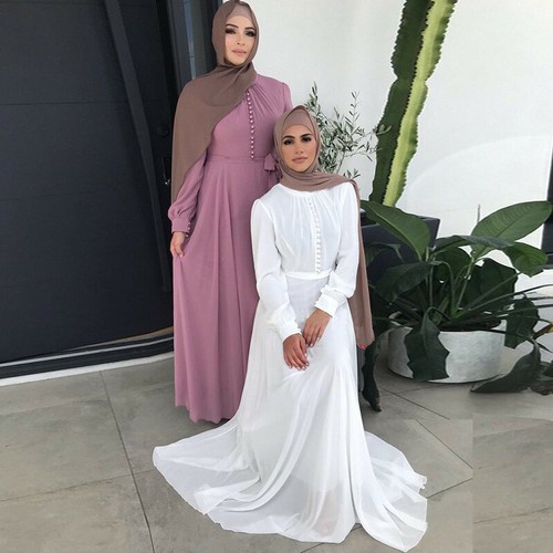 Ramadan Kaftan Abaya Muslim Women Long Dress Maxi Robe Dubai Party Gown Abayas - Picture 191 of 220
