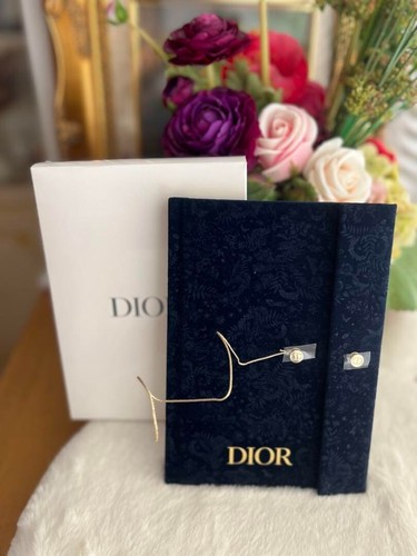 Christian Dior Notebook Memo Pad Velvet Navy Gold 2021 made in Japan - Picture 2 of 7