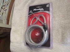 Master Lock 6ft X 1/4" 65D Braided Steel Looped End Cable NEW NIP