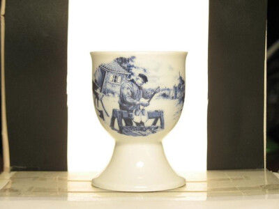 Eierbecher, Holzschuhhersteller. Blau Holland Andenken Porzellan, 23026