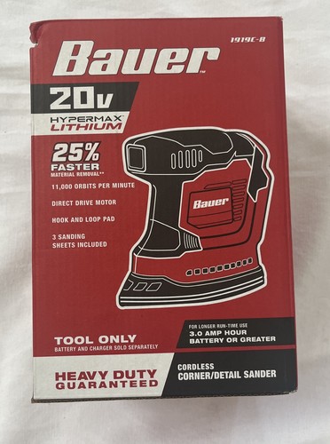 BRAND NEW BAUER 20V Cordless Corner/Detail Sander – Tool Only - 第 1/5 張圖片