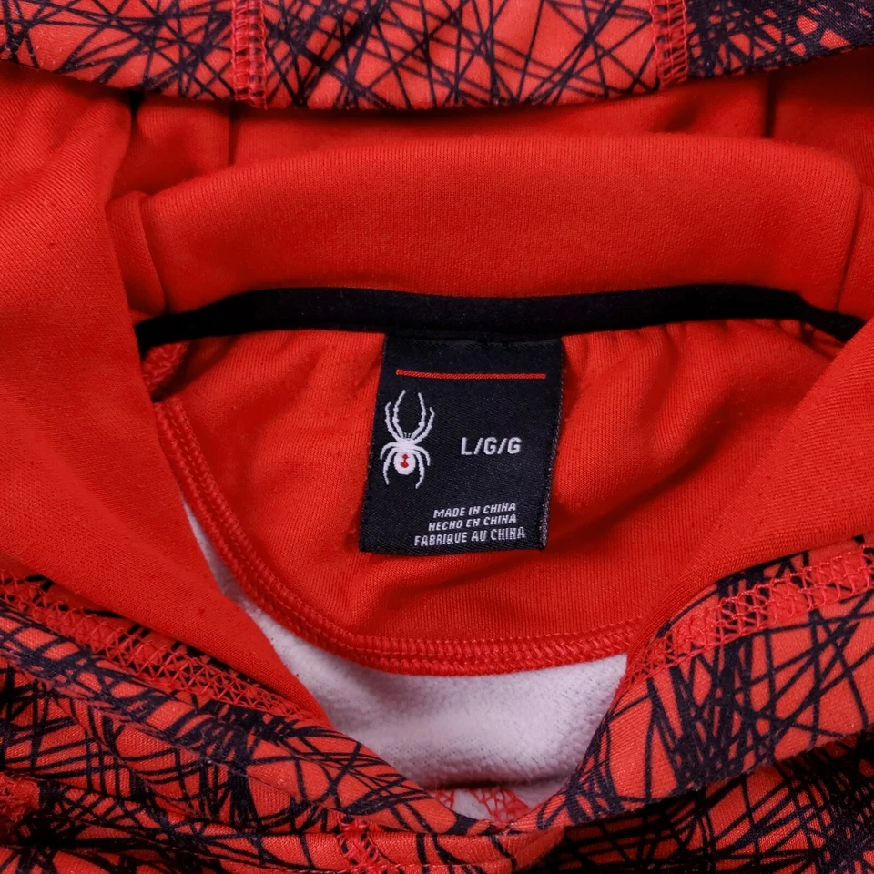 Spyder  Spider Graphic Print Hooded Red Sweatshirt Boy's Size L  - Image 4 of 4