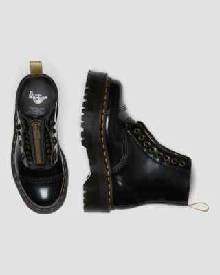 ショートブーツ・ブーティ DR. MARTENS Woman Flat ankle boots Black 26410001 BLACK Dr Martens Women's Vegan Sinclair Black Patent Platform