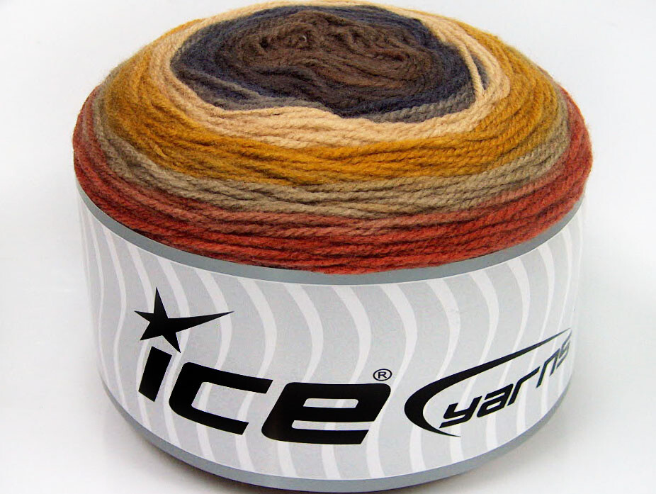 Lot of 2 x 150gr Skeins Ice Yarns CAKES DK Yarn Olive Green Brown