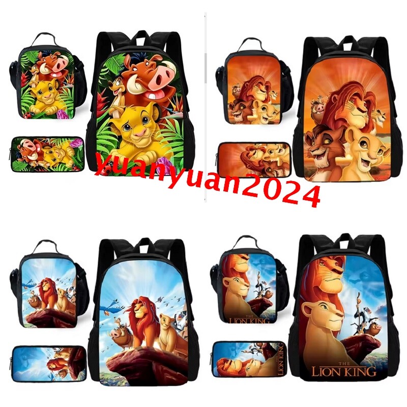 Boys Girls The Lion King Simba Backpack Insulated Lunch Bag Pencil