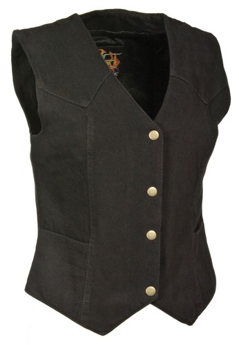 Black Denim Vest 100% Cotton 14oz Denim 
