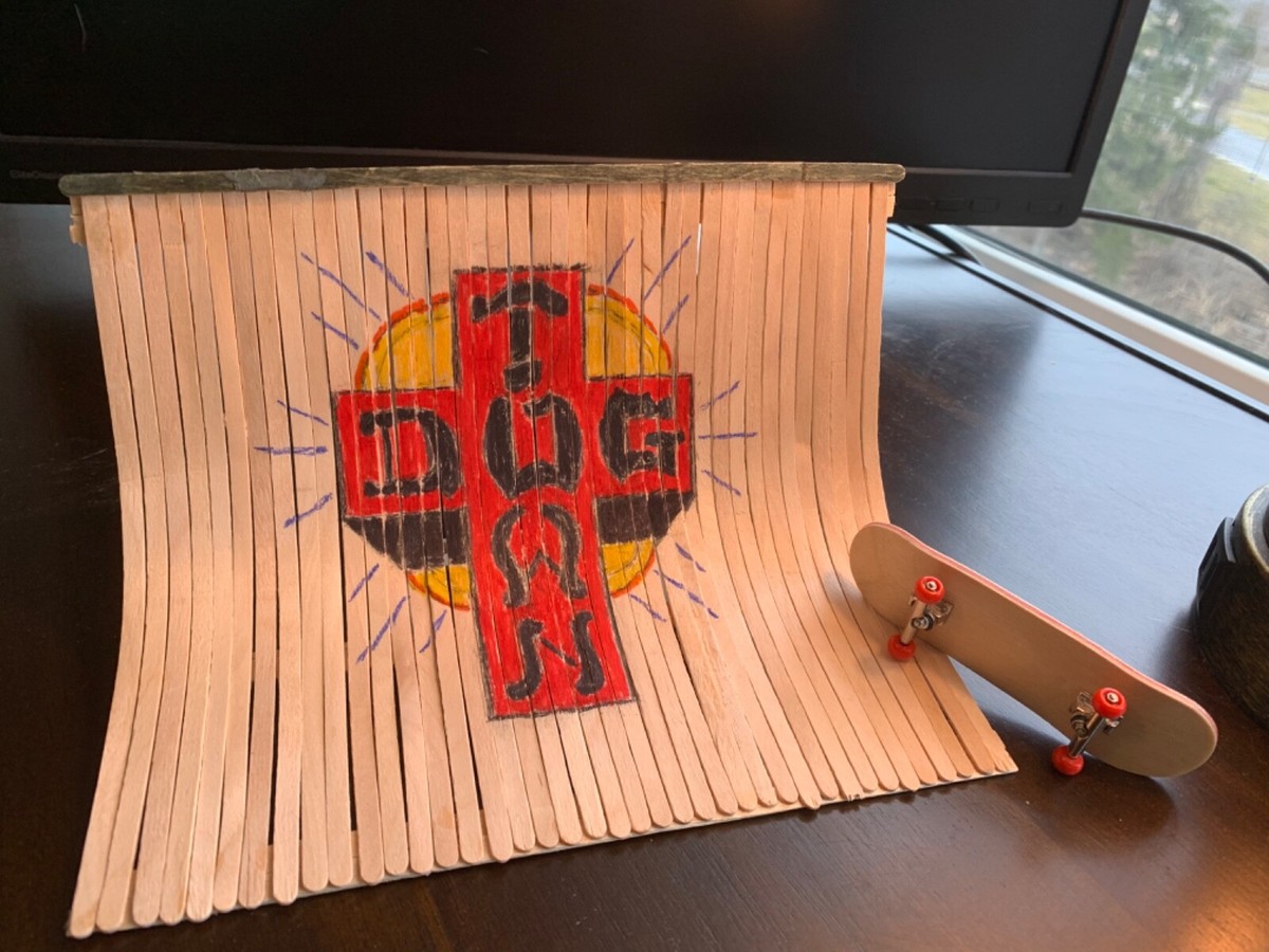 Dog Town Fingerboard Park Ramps Skateboard Wooden DIY Old Skool