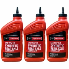 Motorcraft 75W140 Synthetic Gear Oil Fluid Rear Axle Lubricant Ford OEM 3 Pack
