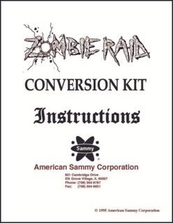 Zombie Raid Conversion Kit Arcade Video Game Operation/Service/Repair Manual pD
