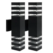 2x Modern Exterior LED Wall Light Sconce Outdoor Lights Porch Up Down Fixtures
