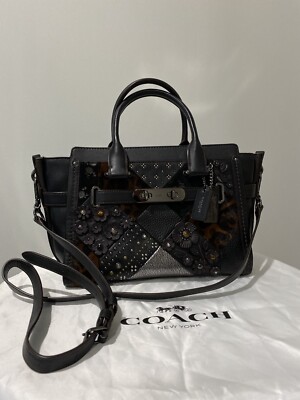 Coach 55503 quilted canyon swagger 27 satchel leather shoulder