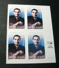 US Plate Blocks Stamps Scott# 3669 Irving Berlin  2002 MNH L382