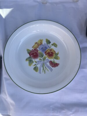 Corning Ware Corelle Summer Blush Pansies 10 1/4” Pie Plate