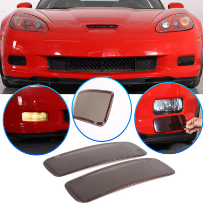 Blackout Smoked Front Fog Light Overlay Molding Trim For Corvette C6 2005-2013