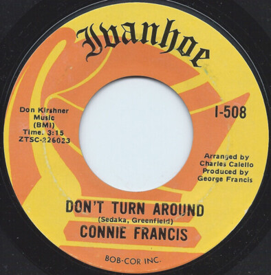 Connie Francis I Dont Wanna Walk Without You Vinyl Single 7inch Ivanhoe