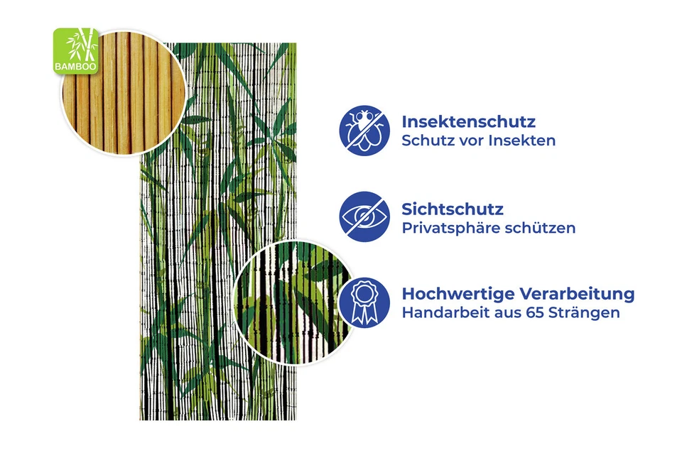 WENKO Bambusvorhang 90x200 Raumteiler Sichtschutz Terasse Balkon Outdoor BAMBOO - Bild 4 von 4