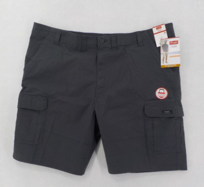 WRANGLER CARGO SHORTS MENS SZ 48 STEEL GREY PREMIUM RELAXED FIT FLEX FOR COMFORT