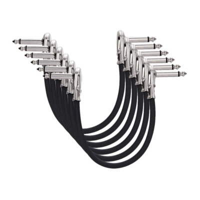 Amazon Basics 6'''' Gitarren-Patchkabel, 6,35 mm 1/4'''' rechter Winkel Mono-Buchse, 6er-Pack