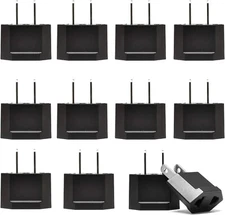 Ceptics European to US Plug Adapter Socket 12 Pack Type C to Type A